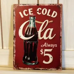 A-69 ICE COLD Cola ヴィンテージブリキ看板風のサムネイル