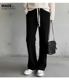 黒　コーデュロイ　裏起毛パンツ　 Lサイズ