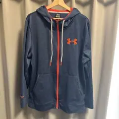 UNDER ARMOUR XL フルジップパーカー ネイビー/オレンジ