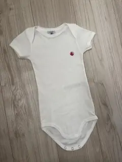 【美品】 プチバトー 半袖ロンパース ホワイト 無地 12m 74cm