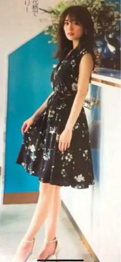 プロポーションボディドレッシング　ヴィンテージフラワーワンピース　黒