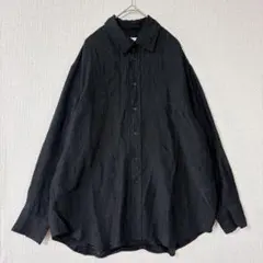 ZARA/ブラック 長袖シャツ シワ加工 M