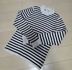 ♡any FAM ♡ボーダー 長袖カットソー フリルネック