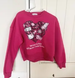 ピンク サンリオ× egg ハローキティちゃん裏起毛トレーナースウェット