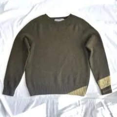 Modele Particulier ARMEN クルーネックニット カーキ 2