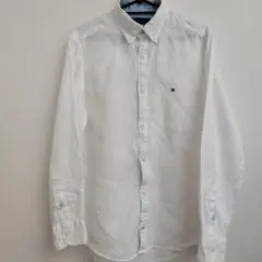 TOMMY HILFIGER プレミアムリネンシャツ S ホワイト　メンズ