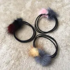 ミンクファーヘアゴム