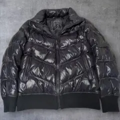 00s old UNIQLO 光沢 プレミアムダウンジャケット Y2K 短丈 黒