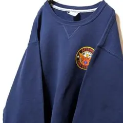 ラッセルアスレティックアトランタファイヤレスキュー スウェットネイビーL古着