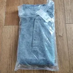 UNIQLO ワッフルヘンリーネックTシャツ XXL グレー 完売 カラー