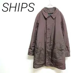 SHIPS ブラウン ステンカラーコート M 中にベスト　☆2792のサムネイル