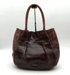 FURLA クロコ型押し トートバッグ
