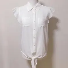 訳あり HONEYS 襟付きレーストップス オフホワイト