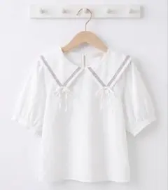 axes femme セーラーカラー 半袖ブラウス ホワイトのサムネイル