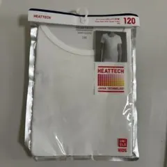 新品 UNIQLO キッズ ヒートテック UネックT 半袖 120 ホワイト