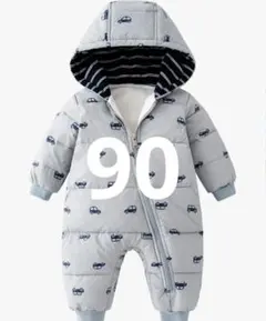 裏起毛ジャンプスーツ　車プリント90cm