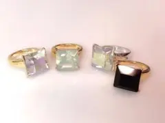 プチパーツ  リング指輪　４色セット