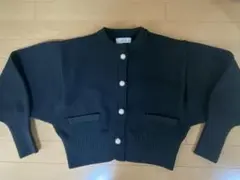 AER ブラックニットカーディガン