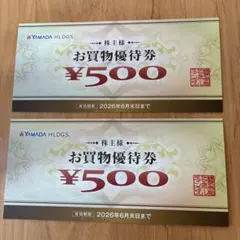YAMADA HLDGS. お買物優待券 ¥500 2枚セット