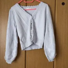 axes femme サクラ刺繍チュール袖カーディガン