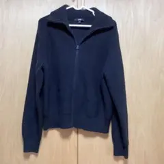 ユニクロ　フルジップカーディガン　ブラック　L