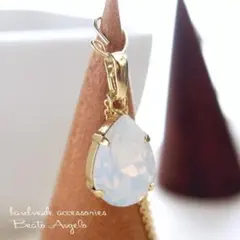 ■スワロフスキー 4320のネックレス(n-041) ホワイトオパール G