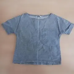 ZARA BASIC Z1975 DENIM　ヒッコリーデニム 半袖 カットソーのサムネイル