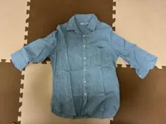 チャオパニック　リネンシャツ　ライトブルー