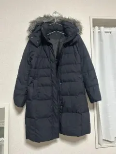 ユニクロ　ロングダウンコート ファー付き ブラック レディース　S