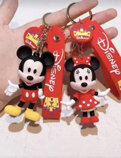 Disney ミッキー & ミニー ストラップ　キーホルダー