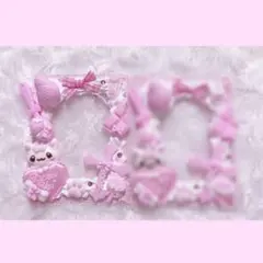 ♥ホイップデコ ペアセット トレカケースデコ 量産型 平成女児 ピンク♥