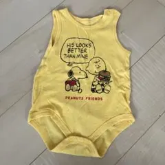 スヌーピー ロンパース 80cm イエロー