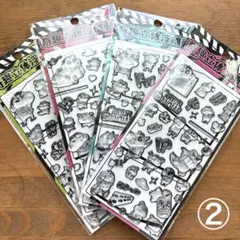 クレヨンしんちゃん　ボンボンドロップシール　モノクロ　白黒　男の子　4枚セット②