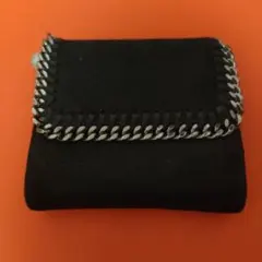 早い者勝ち！中古　ステラマッカートニー　黒チェーン装飾　二つ折り財布