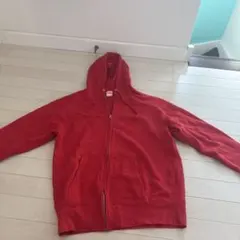 ジップパーカー レッド