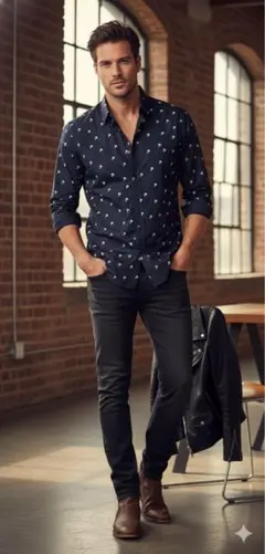 じ*ー様 24時間限定価格 DIESEL ネイビー 矢印柄 長袖シャツ