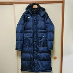 【美品】ダウンベンチコート ネイビー プーマ　L-O 862252