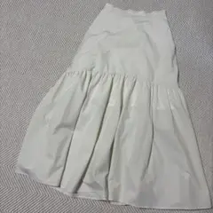 【LOWRYS FARM】ロングスカート フレア ホワイト　裏地付きのサムネイル