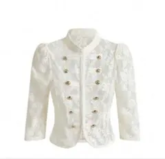 SHEIN シアーレースペプラムトップス ナポレオンレース