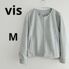 美品 Vis ノーカラースウェードジャケット　ミントカラー　サイズM