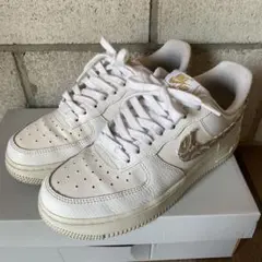 NIKEナイキエアフオース1 07 ESS 25.0cmレディース白ペイズリー