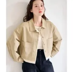 Kastane カスタネ レイヤードショートシャツジャケット 春アウター