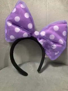 ディズニー カチューシャ リボン 紫