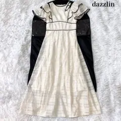 dazzlin シアーチェックパイピングワンピース ロング フレア Mサイズのサムネイル