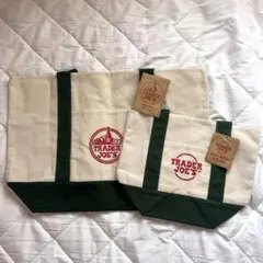 【2点セット】限定グリーン トートバッグ 大&小