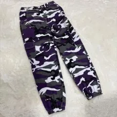迷彩柄カーゴパンツ 紫・グレー・白　170cm
