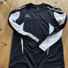 MIZUNO ミズノ 長袖アンダーシャツ ブラック×ホワイト