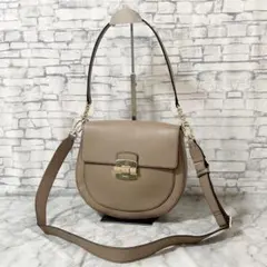 ほぼ未使用✨FURLA フルラ・レザー 2wayショルダーバッグ グレージュ系
