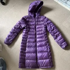 ウルトラライト紫色ロングダウンジャケット S