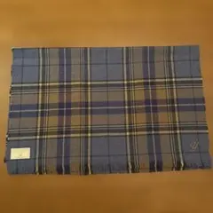 23区　ステキなカシミヤ100%ブルー系チュック大判ストール・マフラー